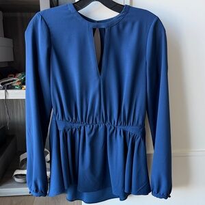 Rachel Zoe Cobalt Blue Keyhole Blouse, Size 2